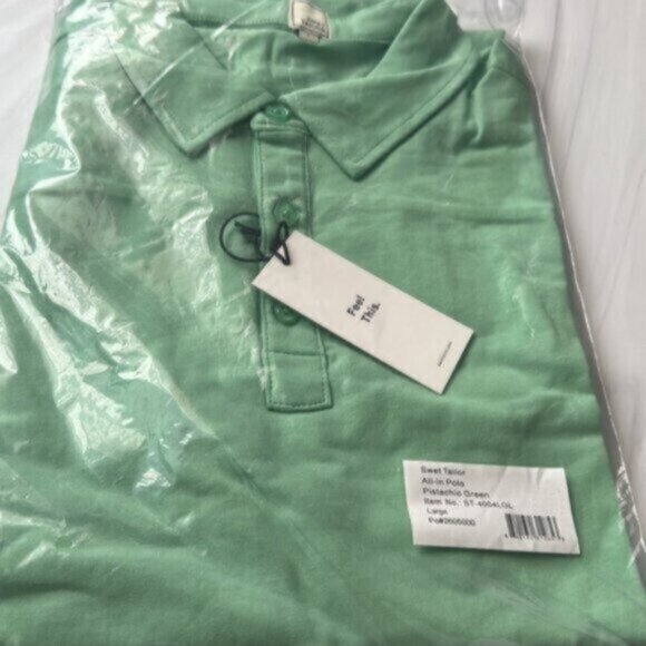 NWT Swet Tailor Men's Pistachio Green All In Polo Swet Polo Size Large - Picture 6 of 8